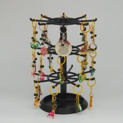 Porte-clés artisanal en ambre, résine et cuivre Porte-clés artisanal en ambre, résine et cuivre