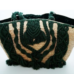 Couffin avec macramé vert 